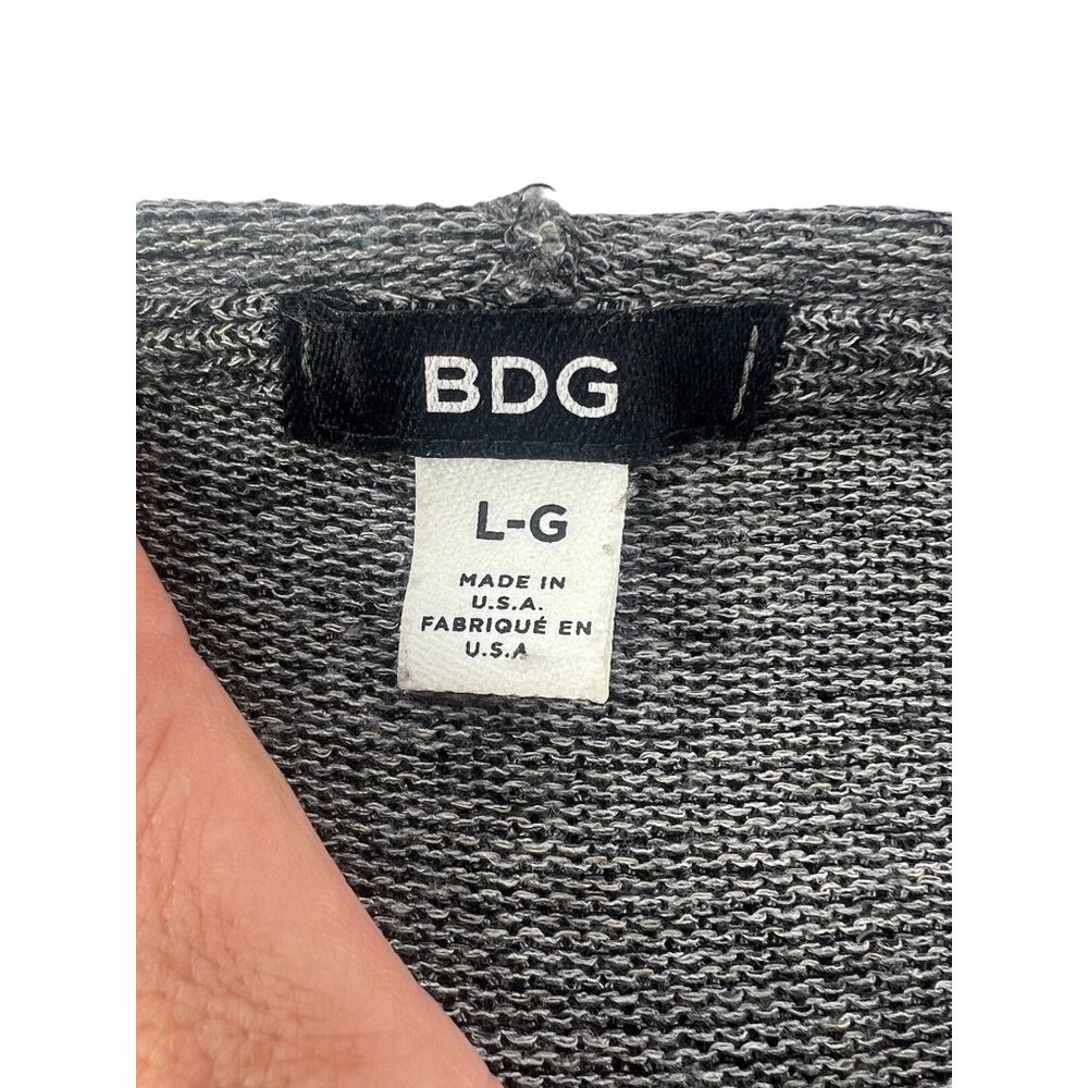Urban Outfitters x BDG Gray Asymmetrical Hem Relaxed Fit Hooded Knit Sweater - Picture 4 of 6
